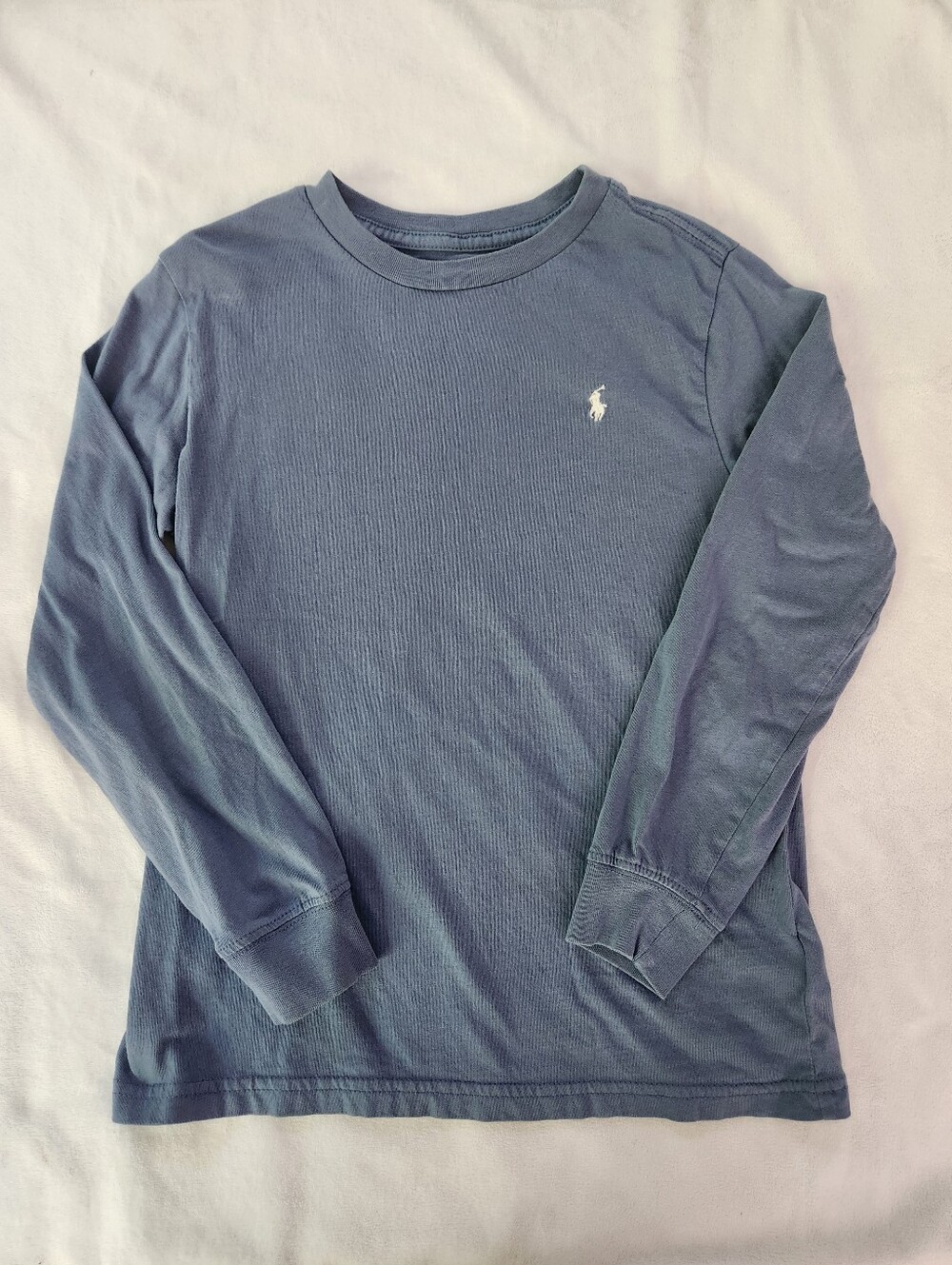 Ralph Lauren Long-Sleeve Crew Tee in Slate Blue